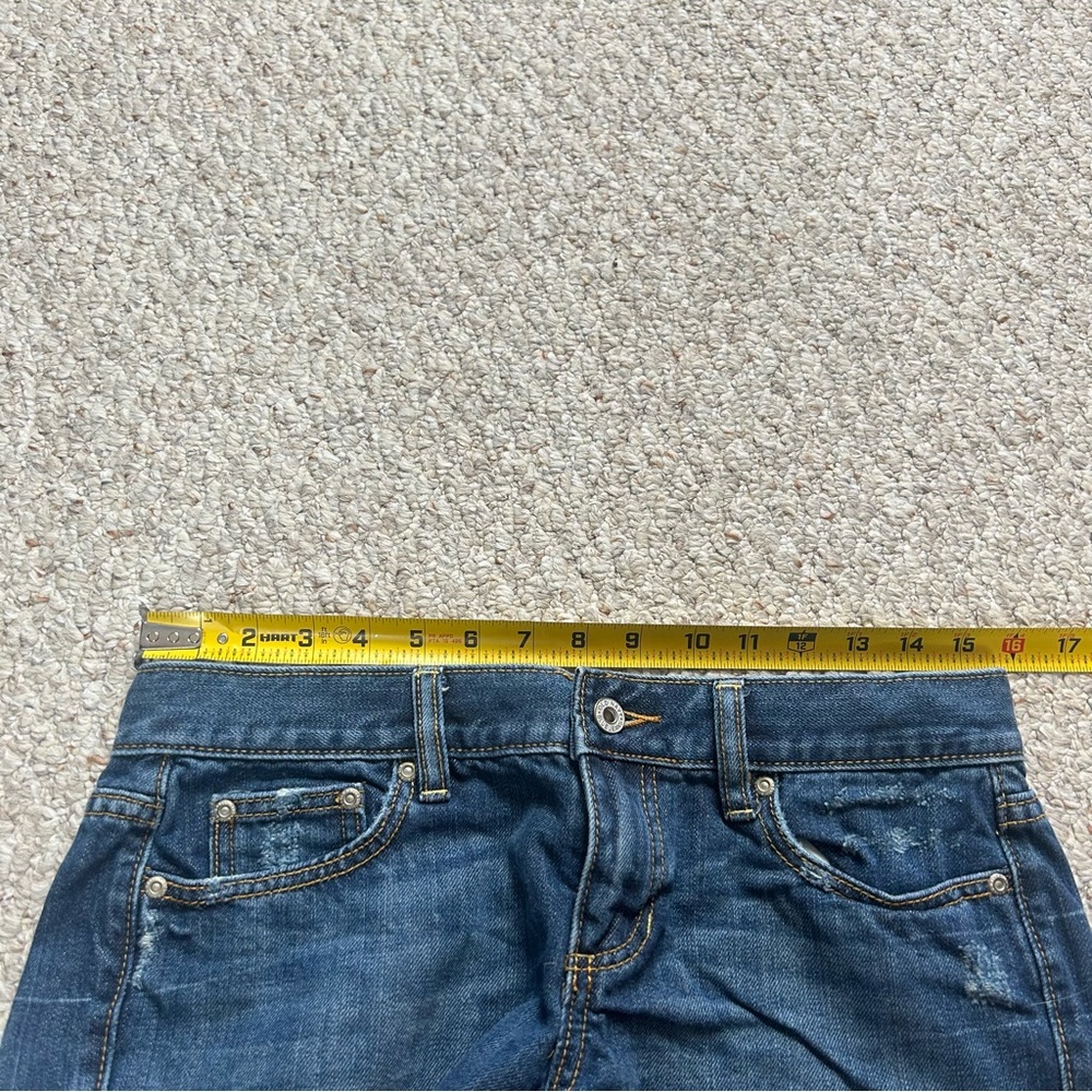 Old Navy Low Rise Cut Off Shorts Womens 4 Raw Hem Distressed Blue Jean Denim - Picture 6 of 10